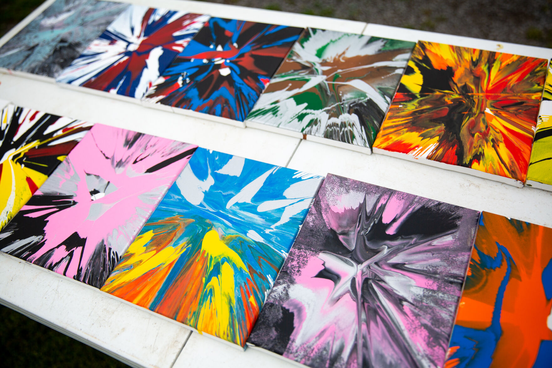 Adams man knows drill for creating abstract paintings